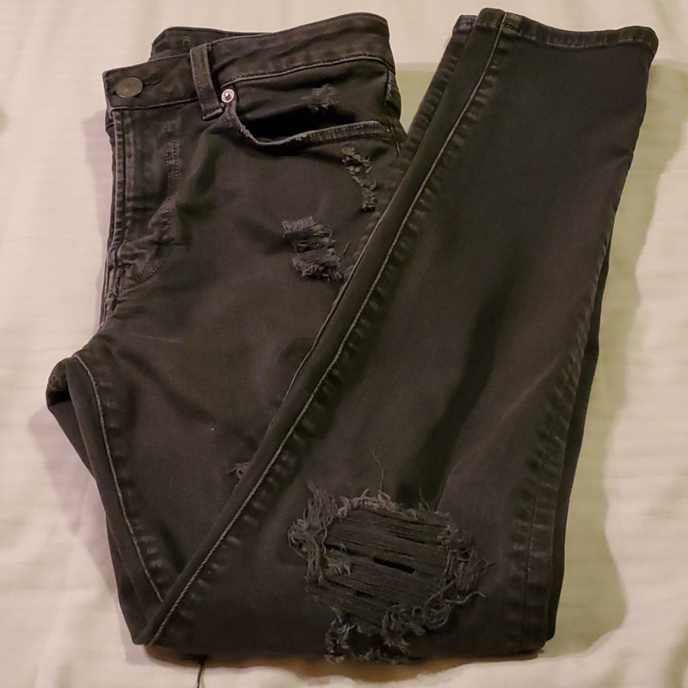🛍AEO Men's Ne(x)t Level Flex Black Distressed Jeans